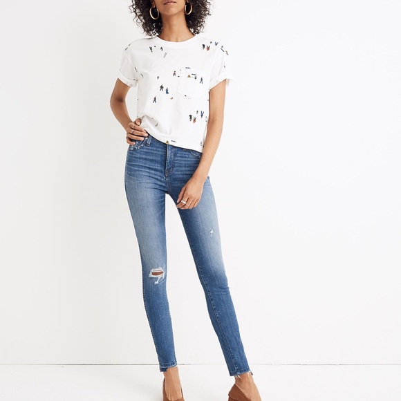 Madewell 10” High Rise Skinny Jeans : Drop Step Hem Edition - Picture 1 of 5